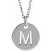 Sterling Silver Initial M 10 mm Disc 16-18