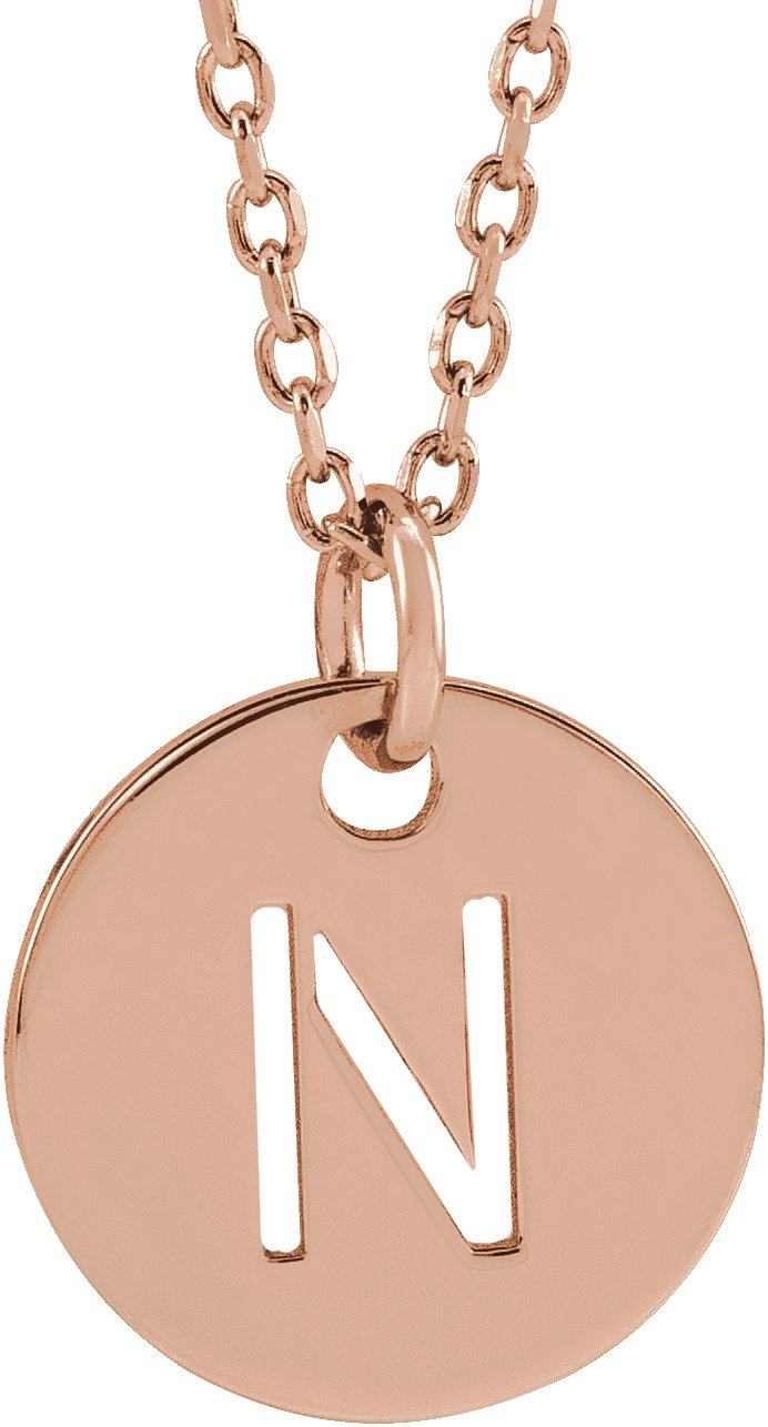 18K Rose Gold-Plated Sterling Silver Initial N 16-18" Necklace