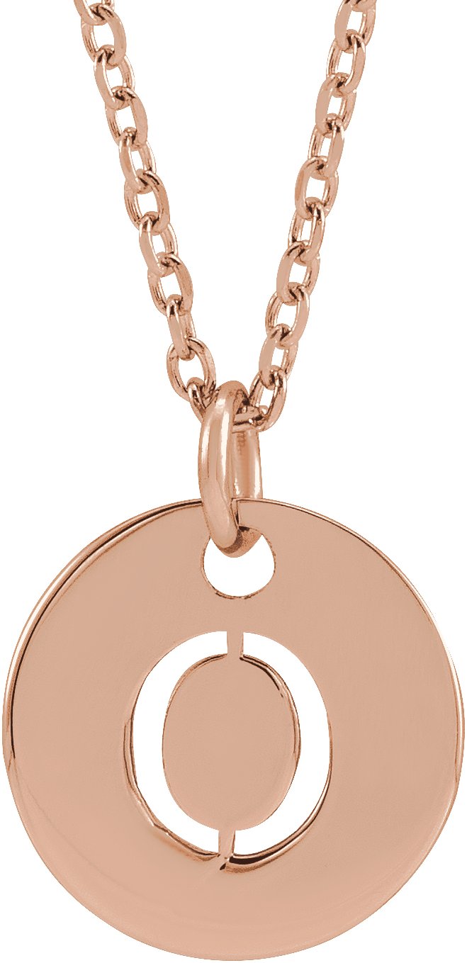 18K Rose Gold-Plated Sterling Silver Initial O 16-18" Necklace