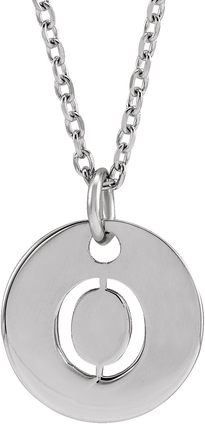 Sterling Silver Initial O 16-18" Necklace