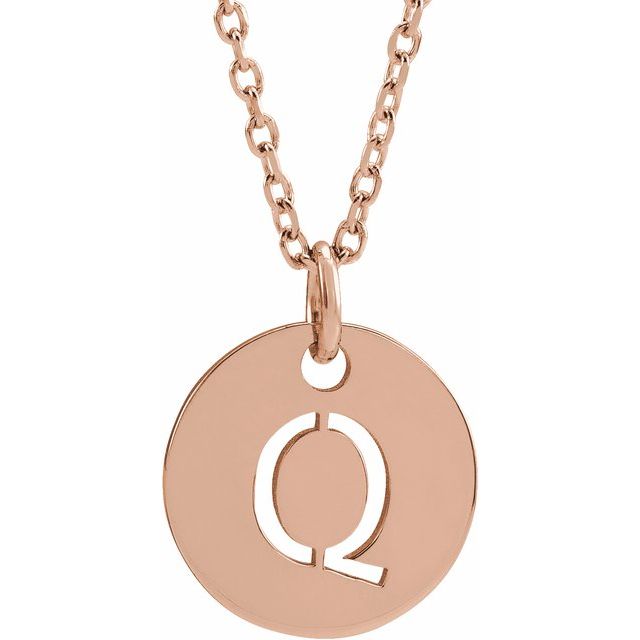 18K Rose Gold-Plated Sterling Silver Initial Q 16-18 Necklace