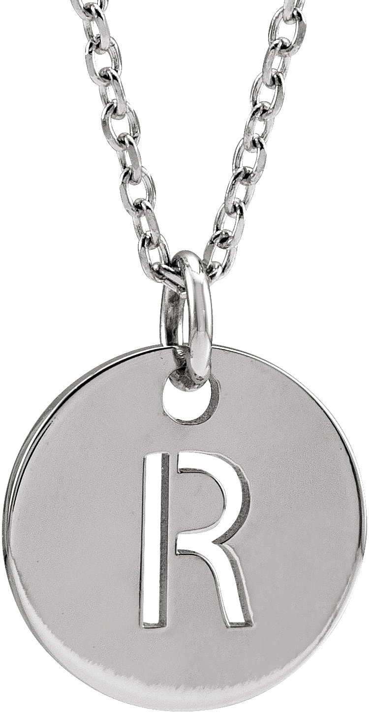 Sterling Silver Initial R 16-18 Necklace