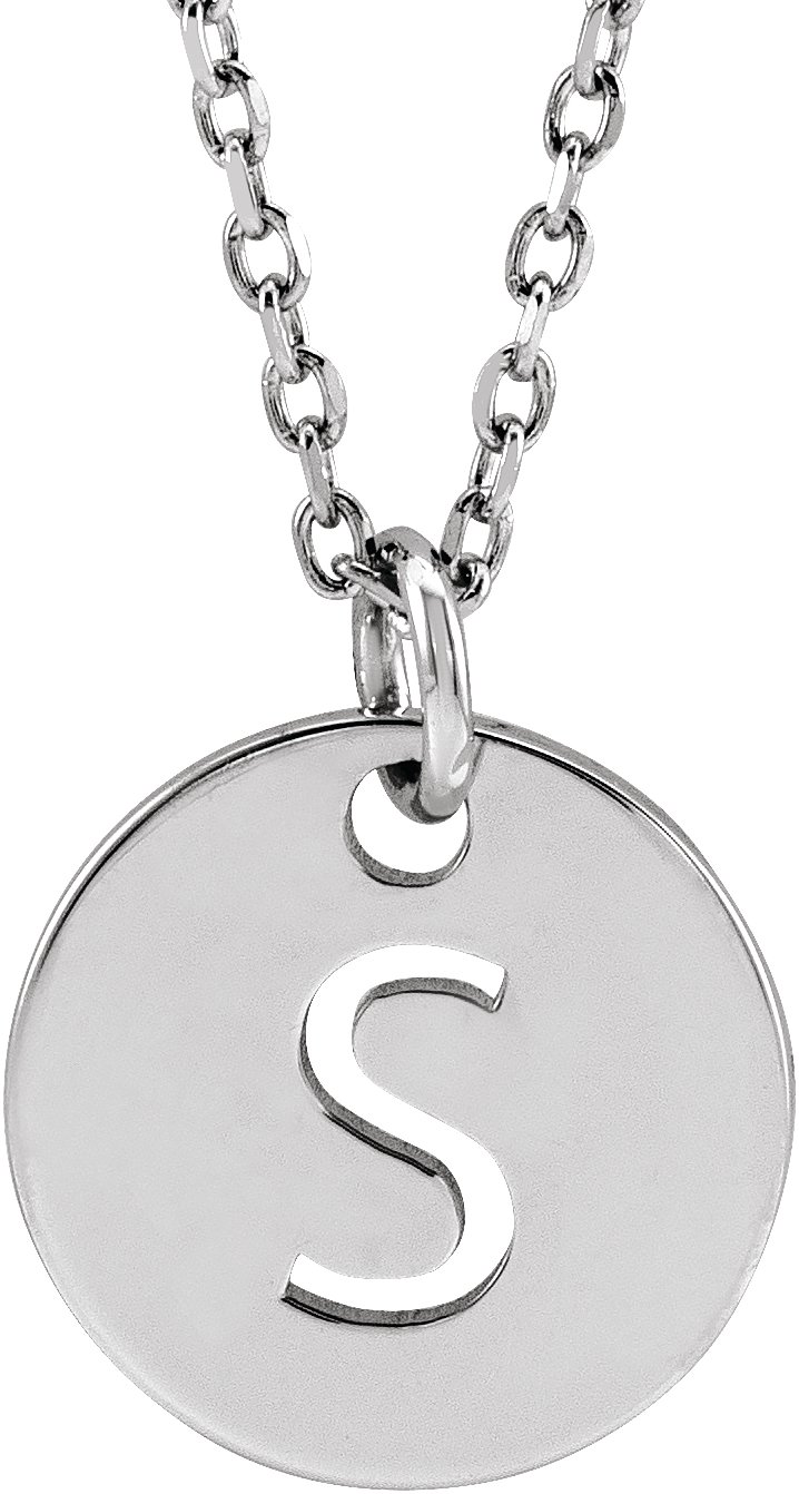 Sterling Silver Initial Letter Disc Charms Silver / S