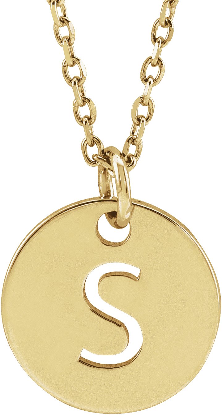 14K Yellow Initial S 16-18" Necklace