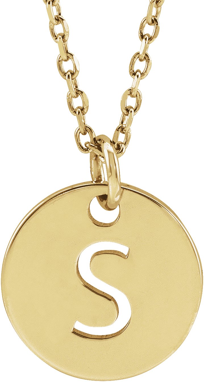 14K Yellow Initial S 16-18 Necklace