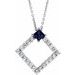 Sterling Silver Natural Blue Sapphire & 3/8 CTW Natural Diamond 16-18