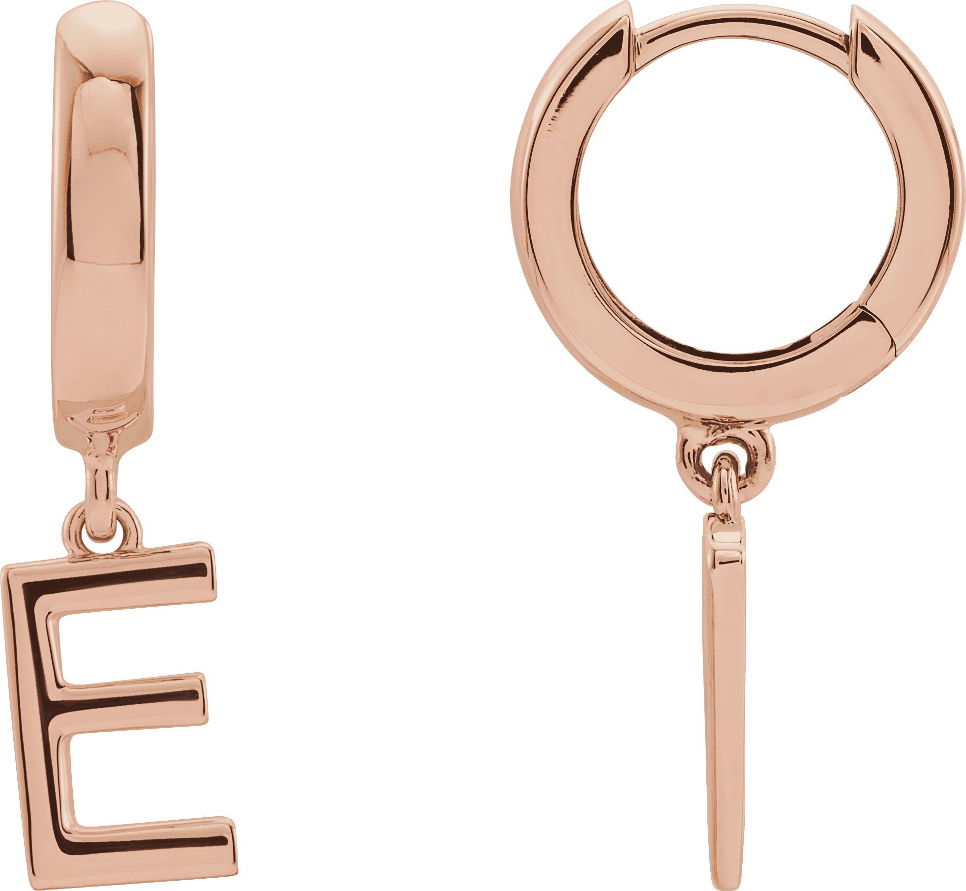 14K Rose Single Initial E Earring Ref. 16689012