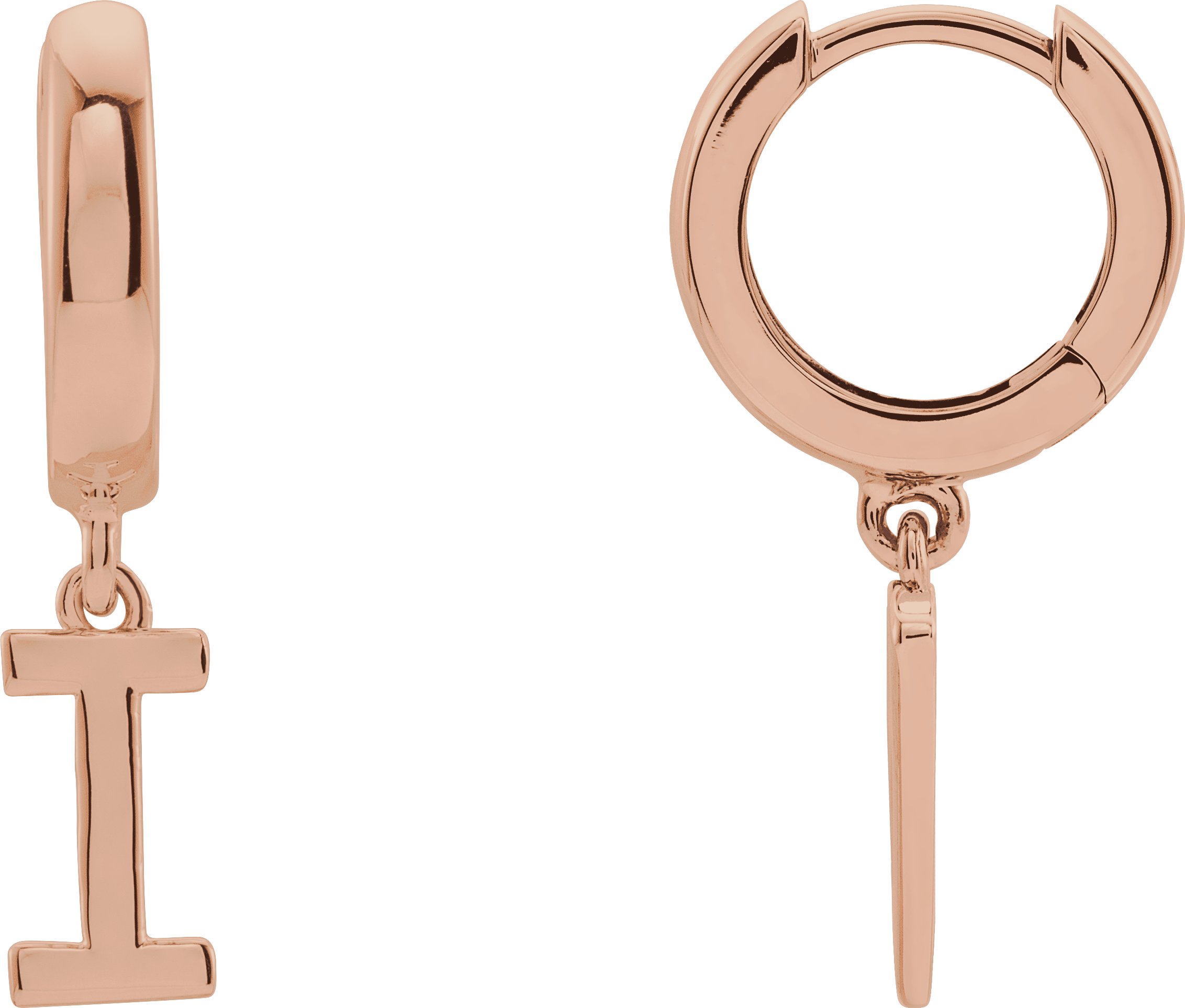 14K Rose Single Initial I Earring Ref. 16689040