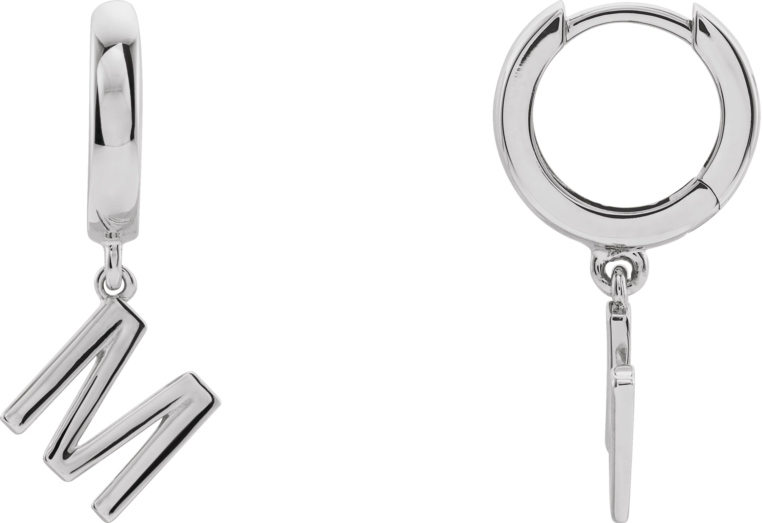 Sterling Silver Single Initial M Earring Ref. 16689072