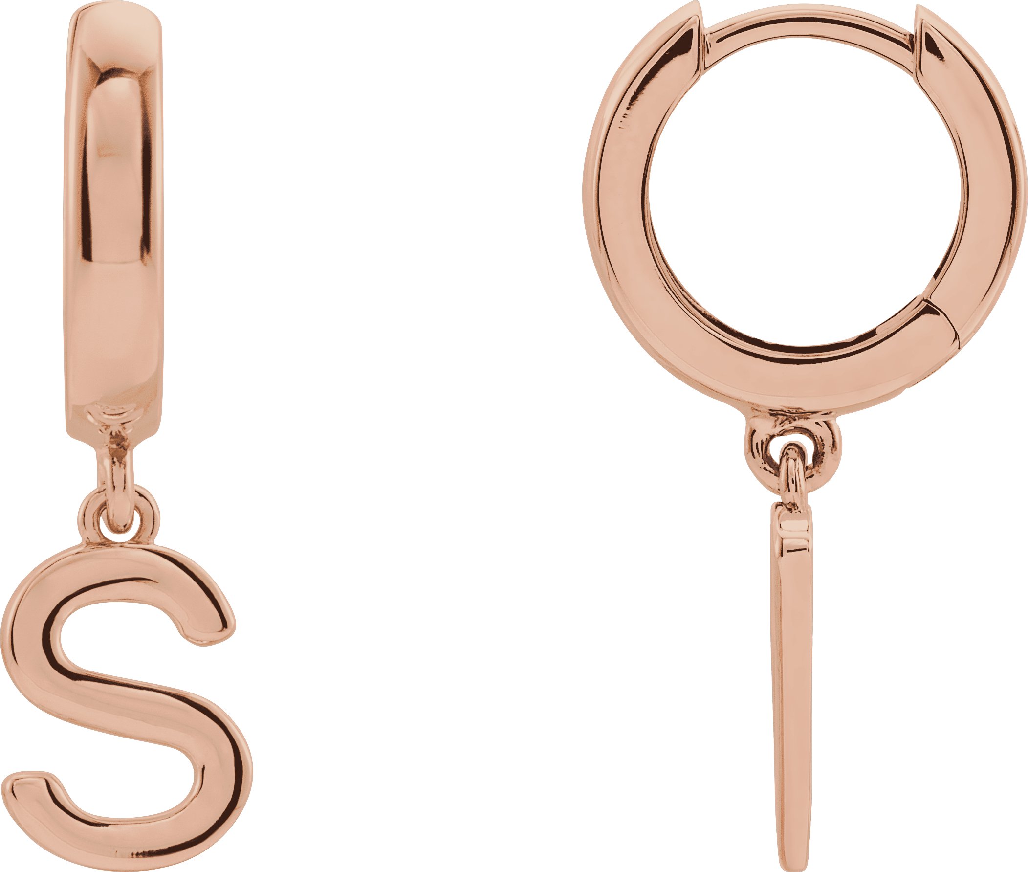 14K Rose Single Initial S Earring Ref. 16689110