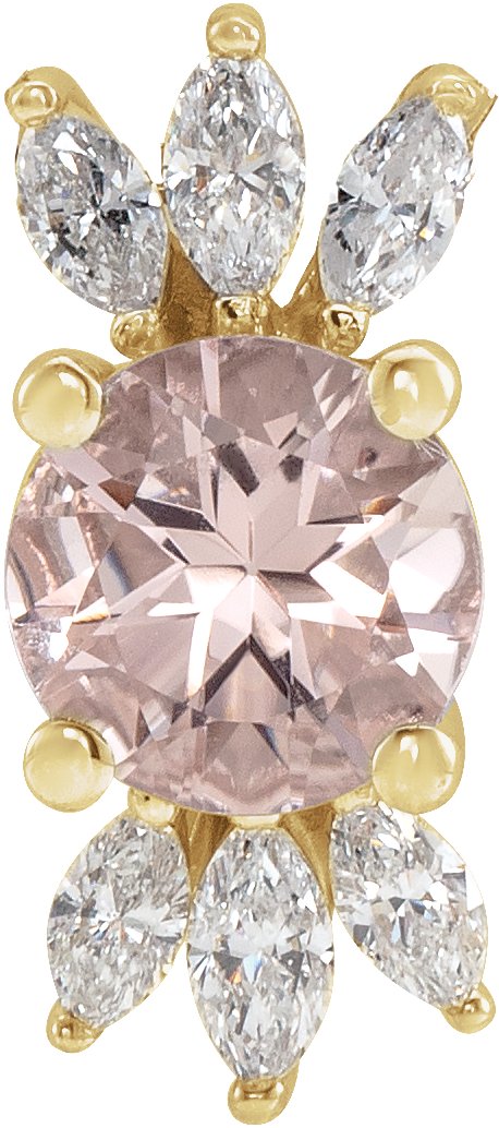 14K Yellow Pink Morganite and .25 CTW Diamond Pendant Ref. 16193192