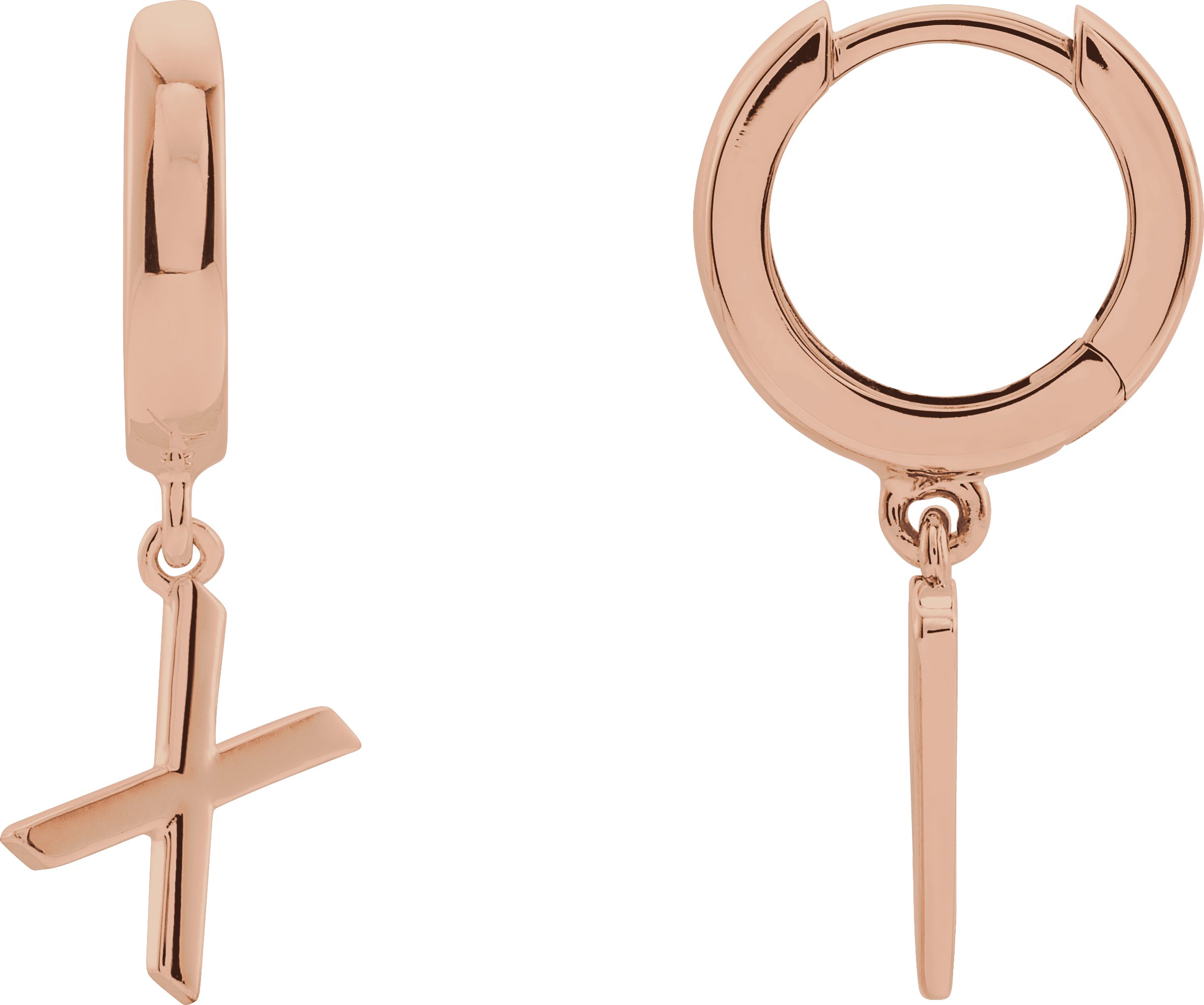 14K Rose Single Initial X Earring Ref. 16689145