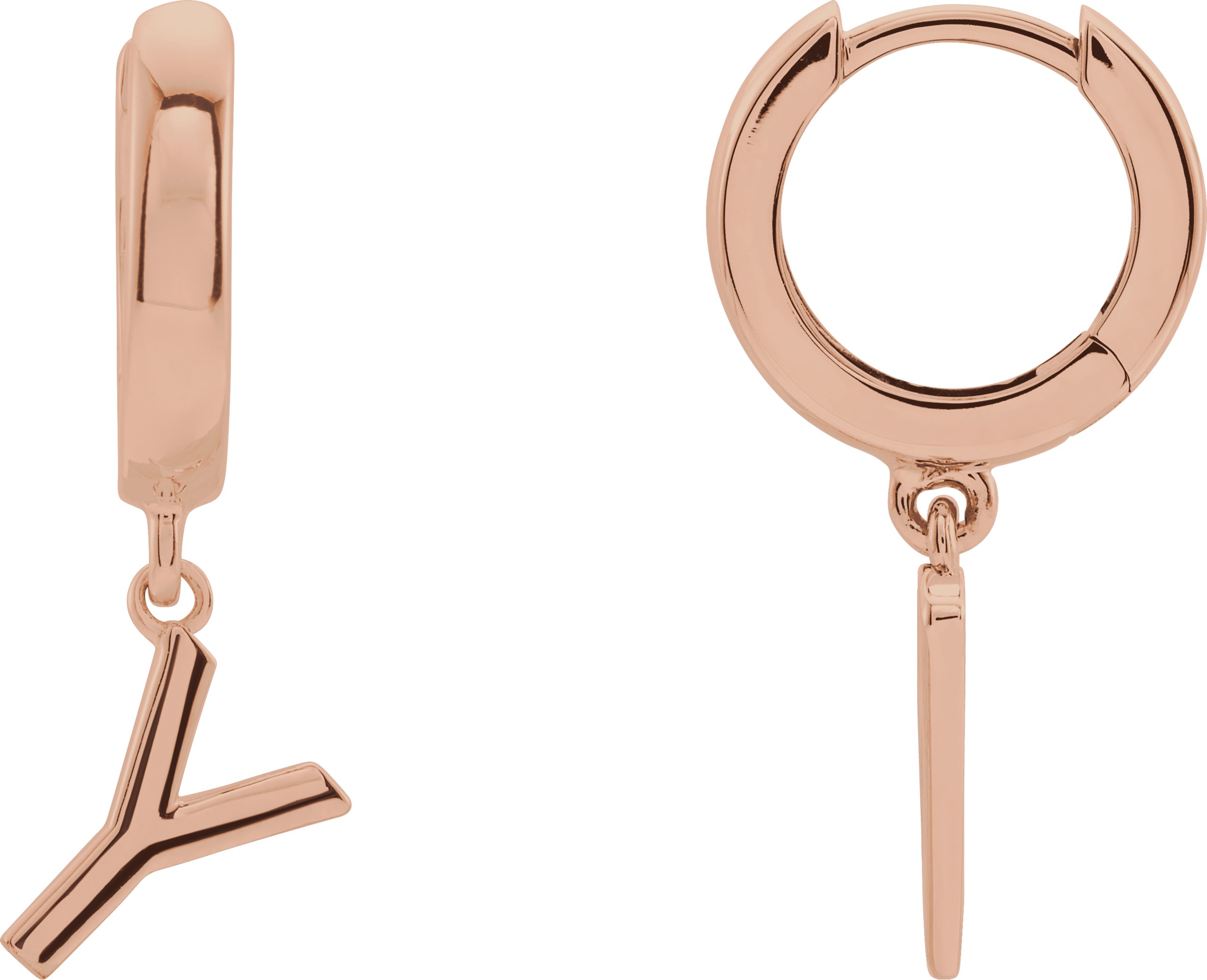 14K Rose Single Initial Y Earring Ref. 16689152