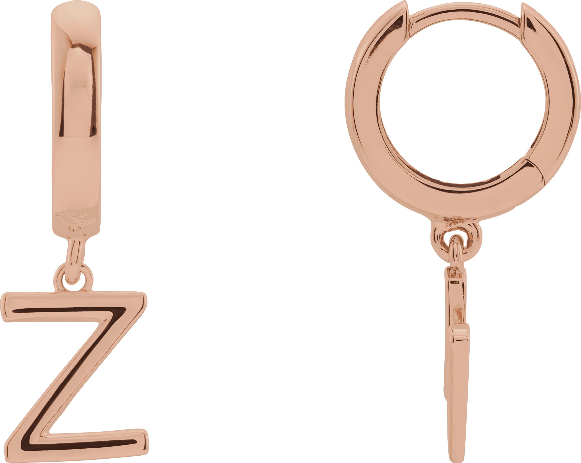 14K Rose Single Initial Z Earring Ref. 16689159