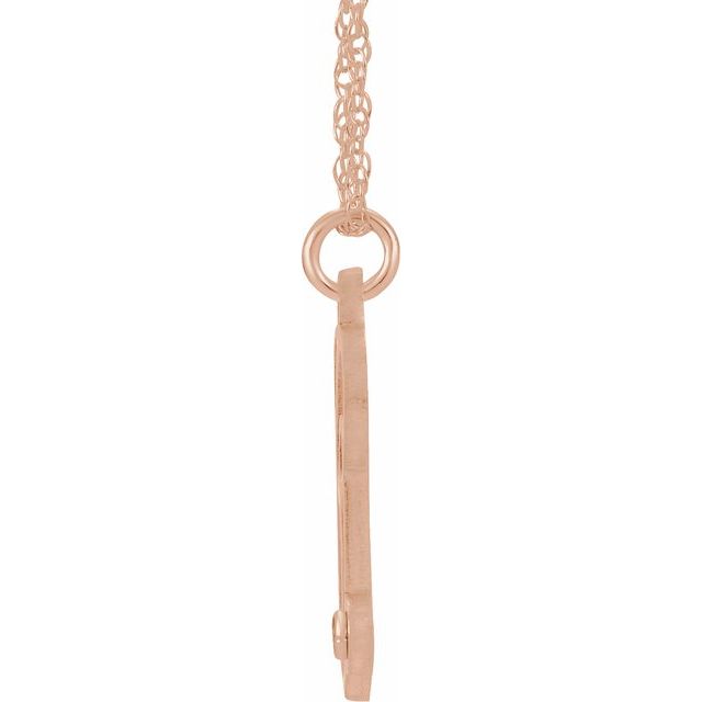 14K Rose Gold-Plated Sterling Silver .02 CT Diamond Script Initial O 16-18
