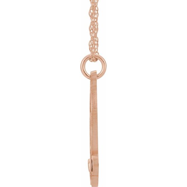 14K Rose Gold-Plated Sterling Silver .02 CT Diamond Script Initial Q 16-18