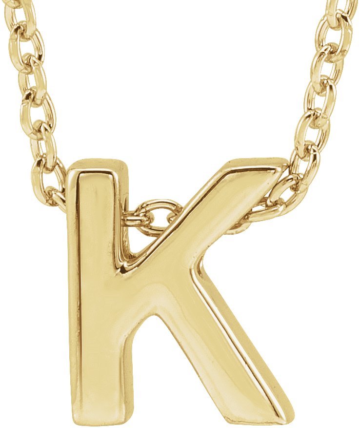 14K Yellow Initial K Slide Pendant 16-18