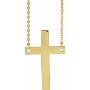 14K Yellow Cross 16" Necklace