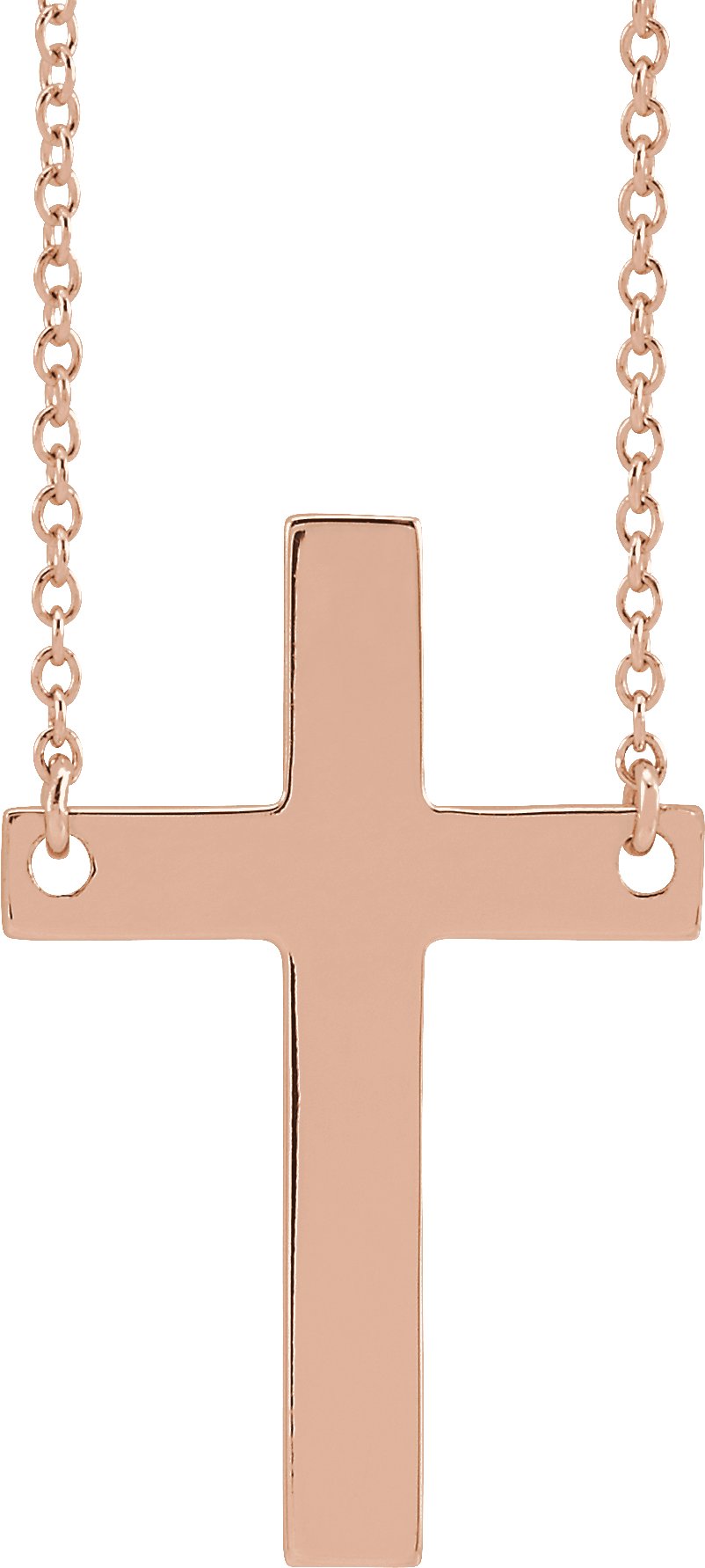 14K Rose Cross 18" Necklace