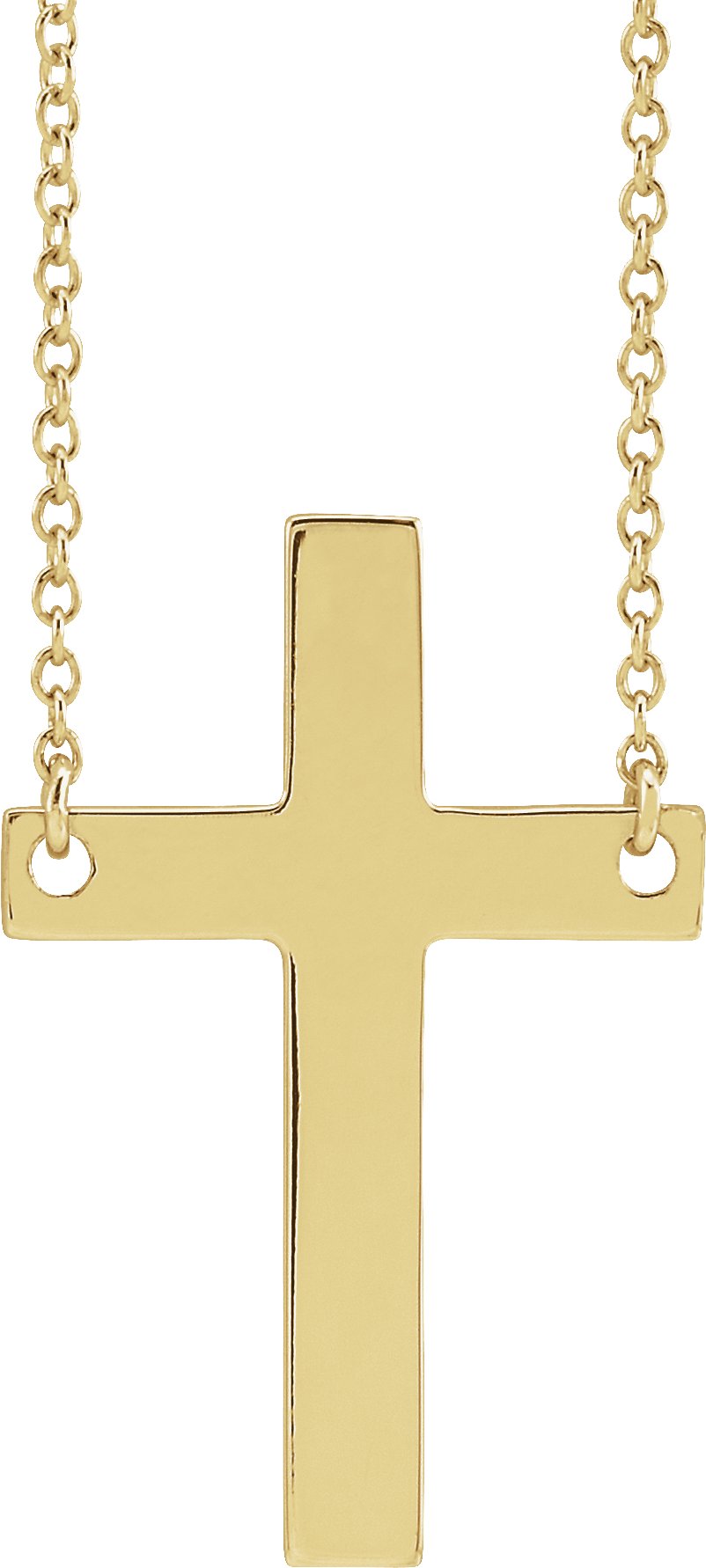 14K Yellow Cross 18" Necklace