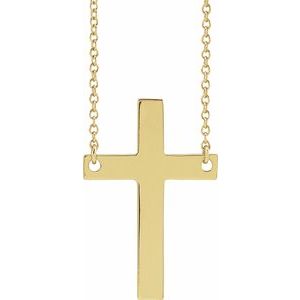 14K Yellow Cross 18" Necklace