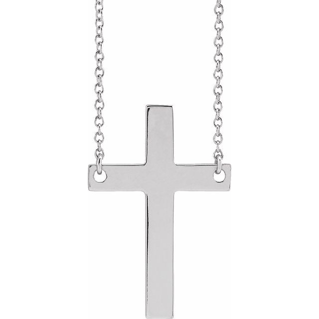 Sterling Silver Cross 18" Necklace