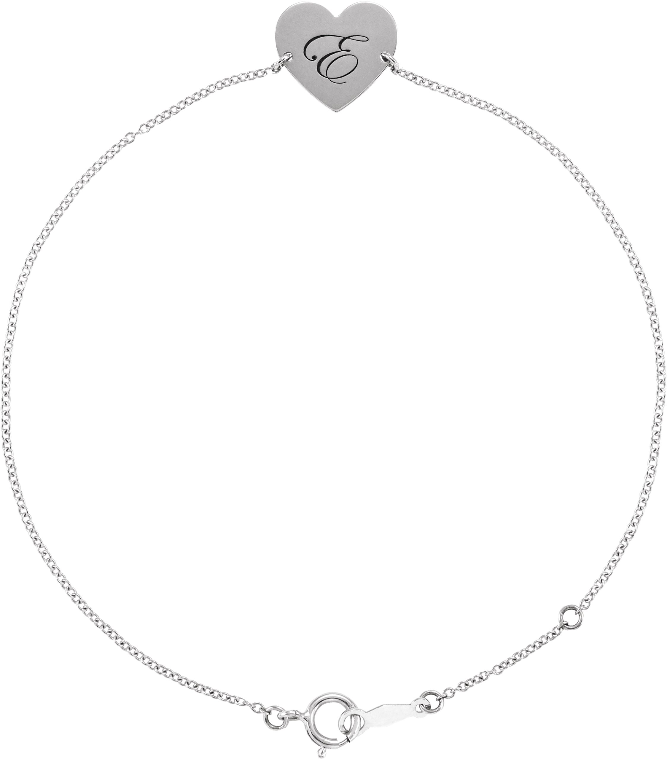 Sterling Silver Engravable Heart 7-8