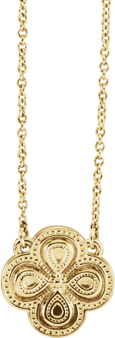 14K Yellow Clover 18" Necklace