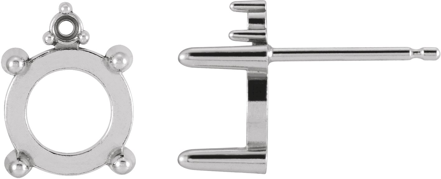 Round 4-Prong Cabochon Earrings