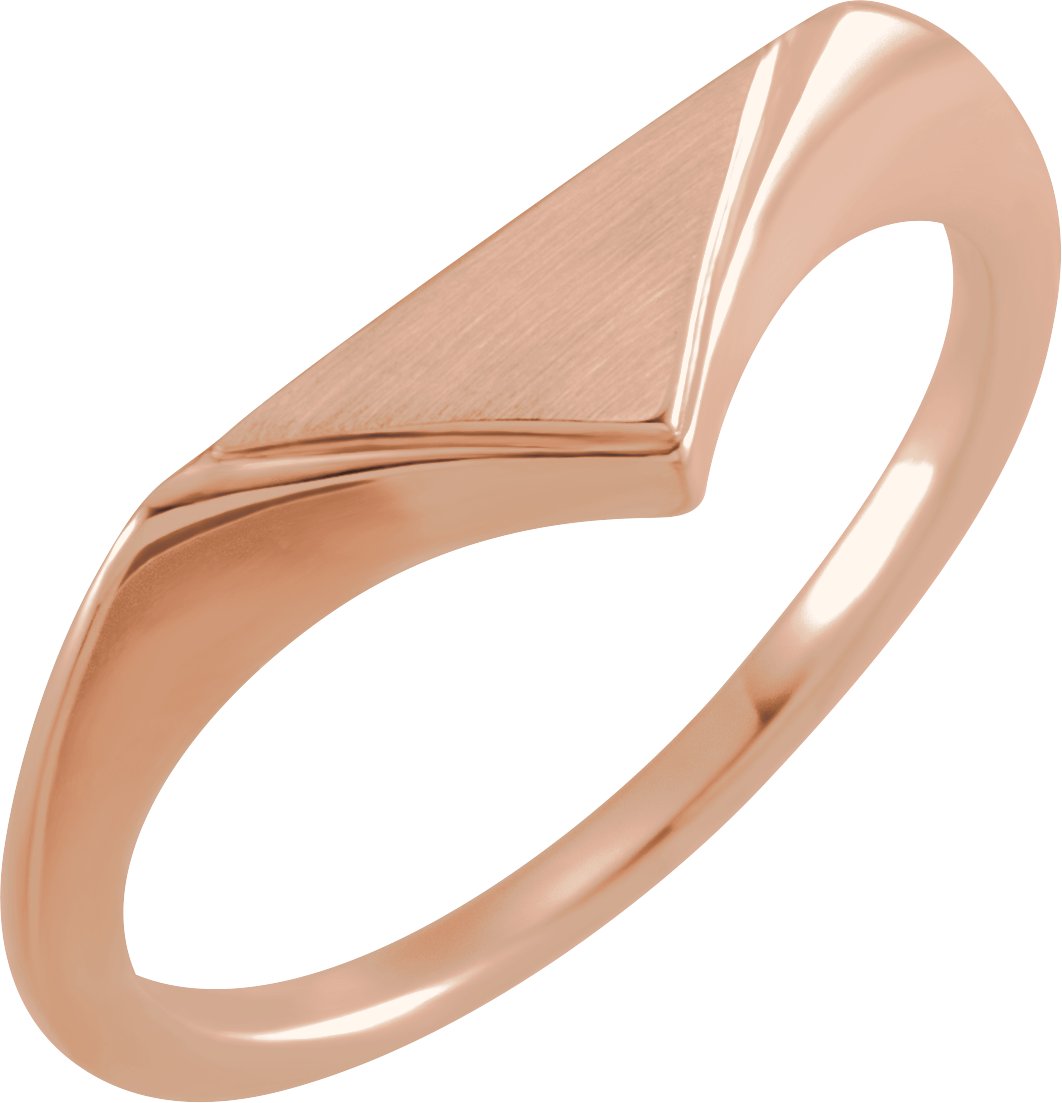 14K Rose 11.5x6 mm Geometric Signet Ring Ref. 16510836