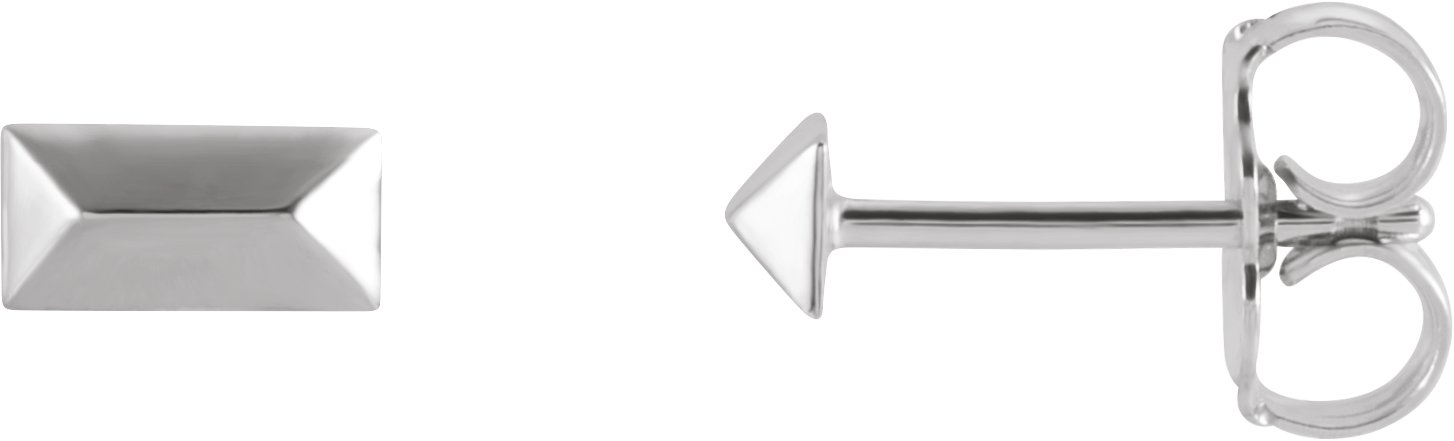 14K White Geometric Stud Earrings Ref. 16854678