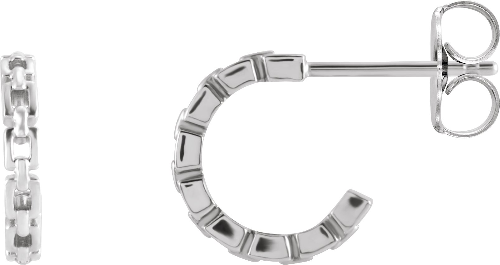 Platinum 10.23 mm Chain Link Hoop Earrings Ref. 16854691