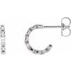 14K White 10.23 mm Chain Link Hoop Earrings Ref. 16854688