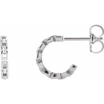 Platinum 10.23 mm Chain Link Hoop Earrings Ref. 16854691