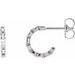 14K White 10.23 mm Chain Link Huggie Earrings