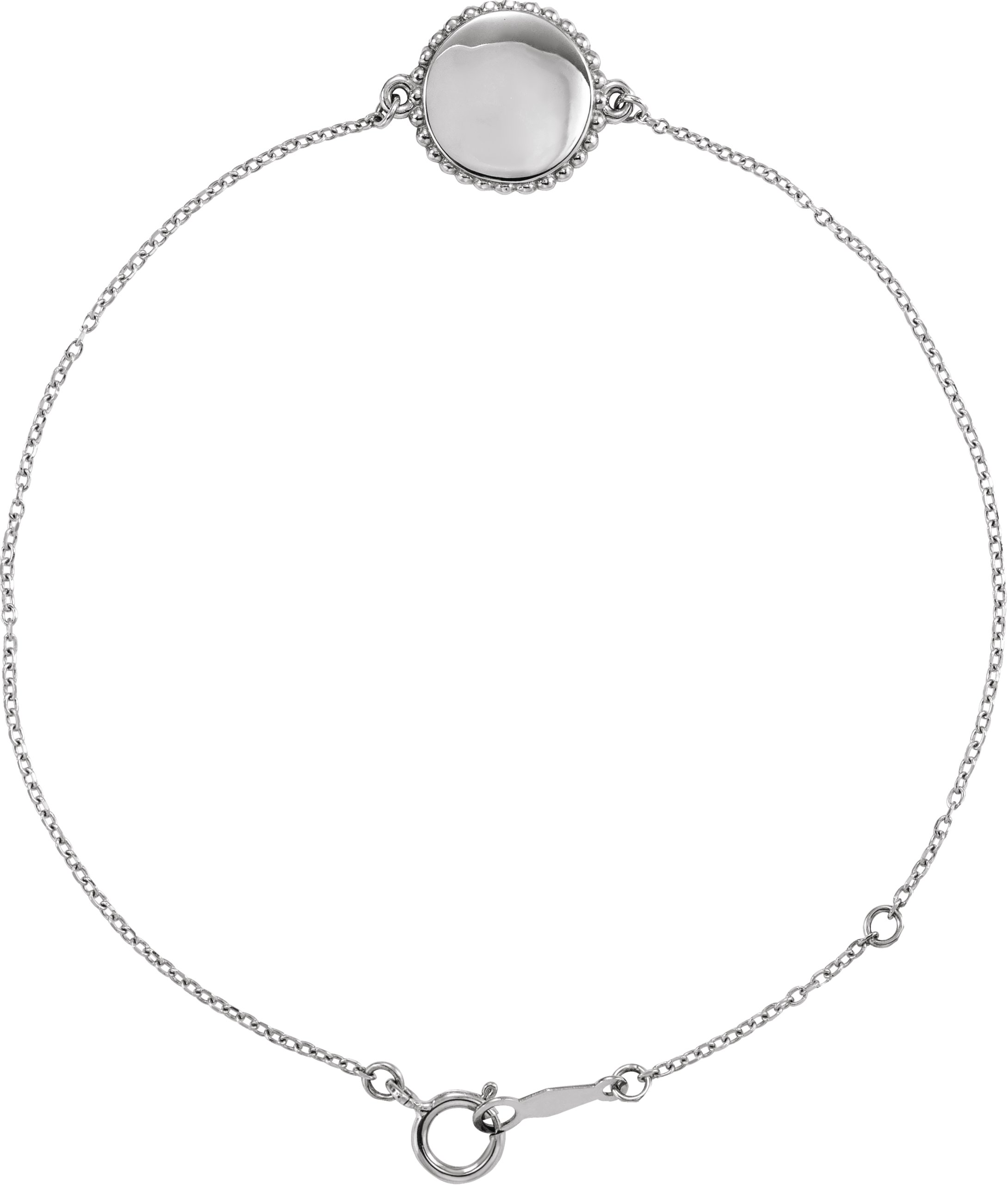 14K White Beaded 6.5 7.5 inch Bracelet Ref. 16746808
