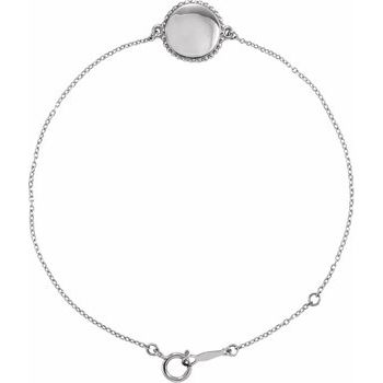 Platinum Beaded 6.5 7.5 inch Bracelet Ref. 16746811