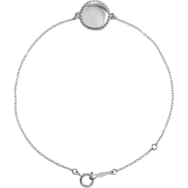 Sterling Silver Beaded 6.5-7.5" Bracelet