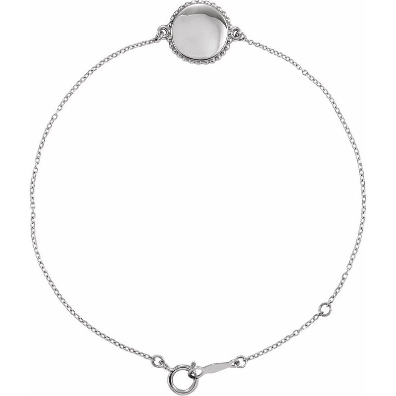 Engravable Beaded Disc Bracelet