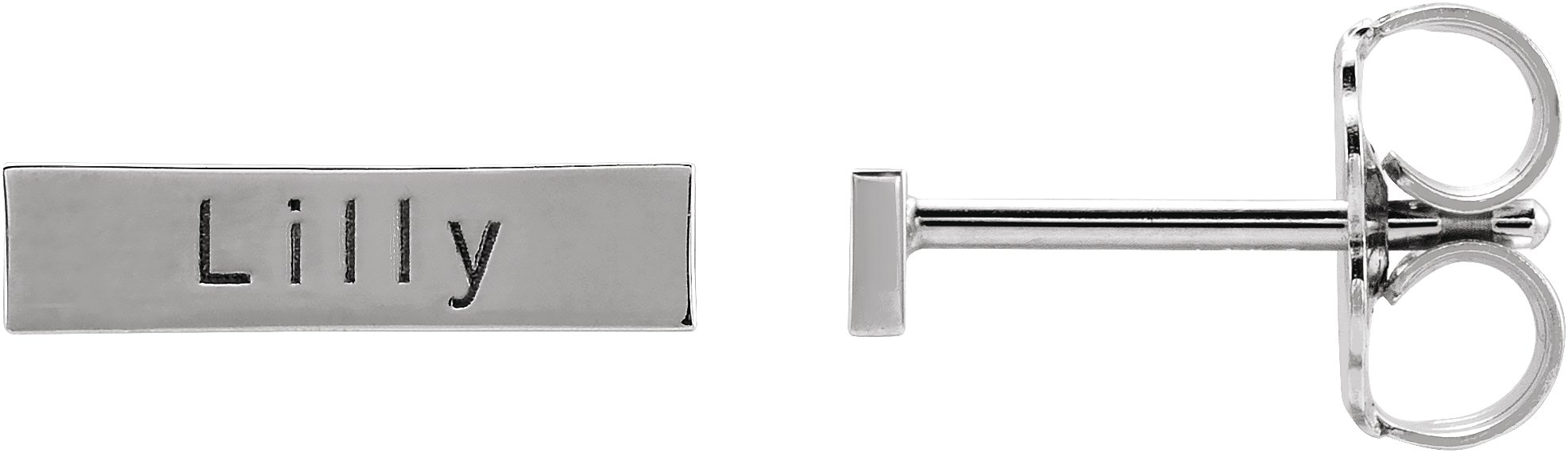 Sterling Silver Engravable Bar Earrings