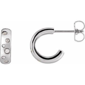 Sterling Silver .125 CTW Diamond Hoop Earrings Ref. 16854592
