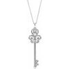 14K White Mother's Key 16 18 inch Necklace Ref. 16774467