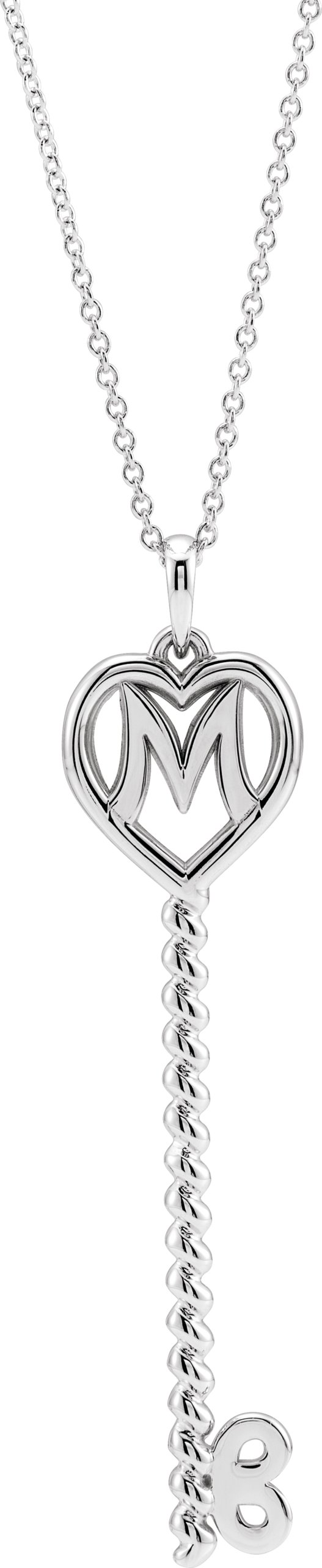 14K White Mother's Key 16 18 inch Necklace Ref. 16774470