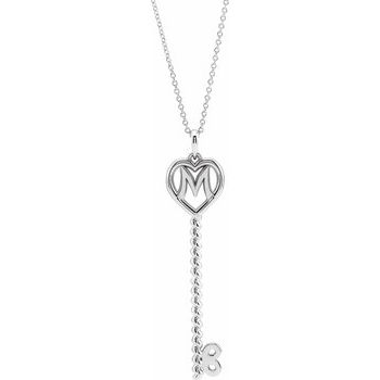 14K White Mother's Key 16 18 inch Necklace Ref. 16774470
