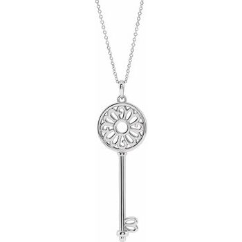 Sterling Silver Mother's Key 16 18 inch Necklace Ref. 16774474