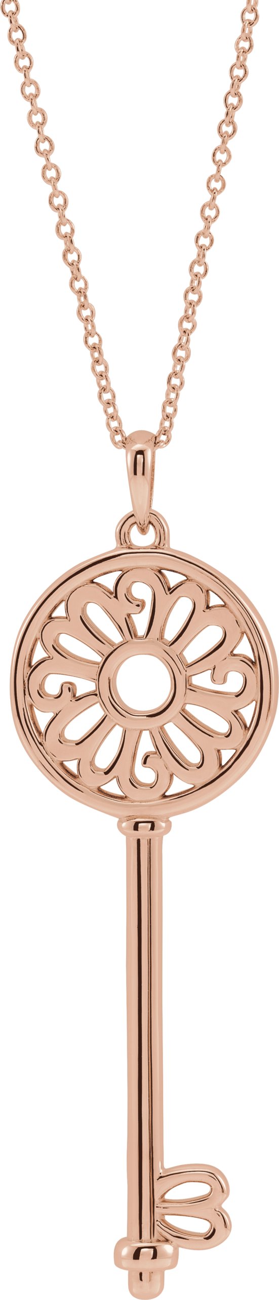 14K Rose Mother's Key 16 18 inch Necklace Ref. 16793638
