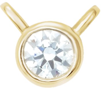 14K Yellow .02 CT Natural Diamond Bezel-Set Necklace Center