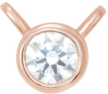 14K Rose .02 CT Natural Diamond Bezel-Set Necklace Center