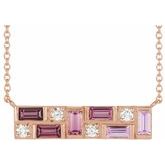 Accented Baguette Bar Necklace or Center