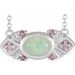 14K White Natural Ethiopian Opal & Natural Pink Sapphire Vintage-Inspired 18